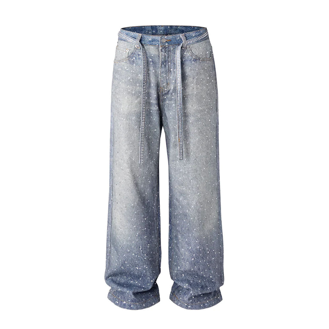 Undeveloped noir rhine stone denim
