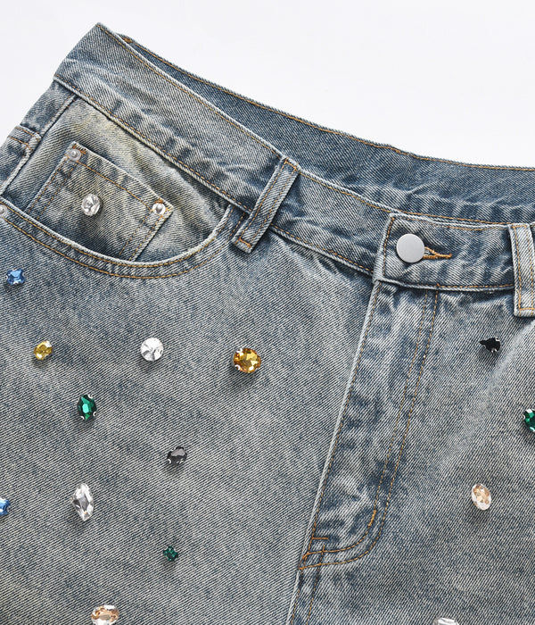 undevloped azul colored gem stone denim