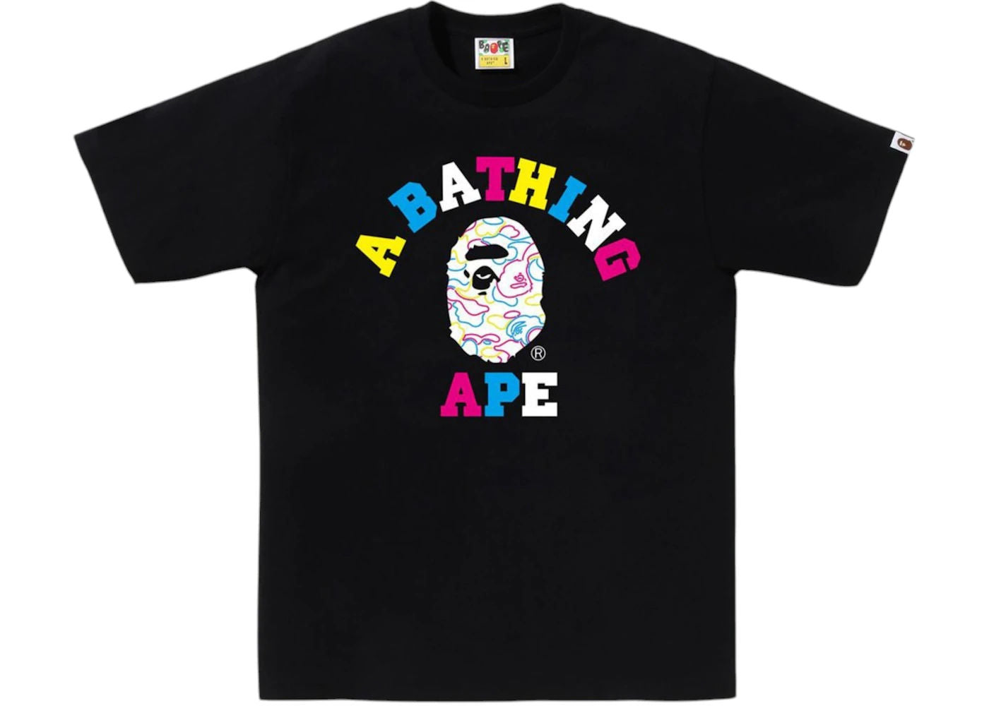 BAPE Neon Camo College Tee Black