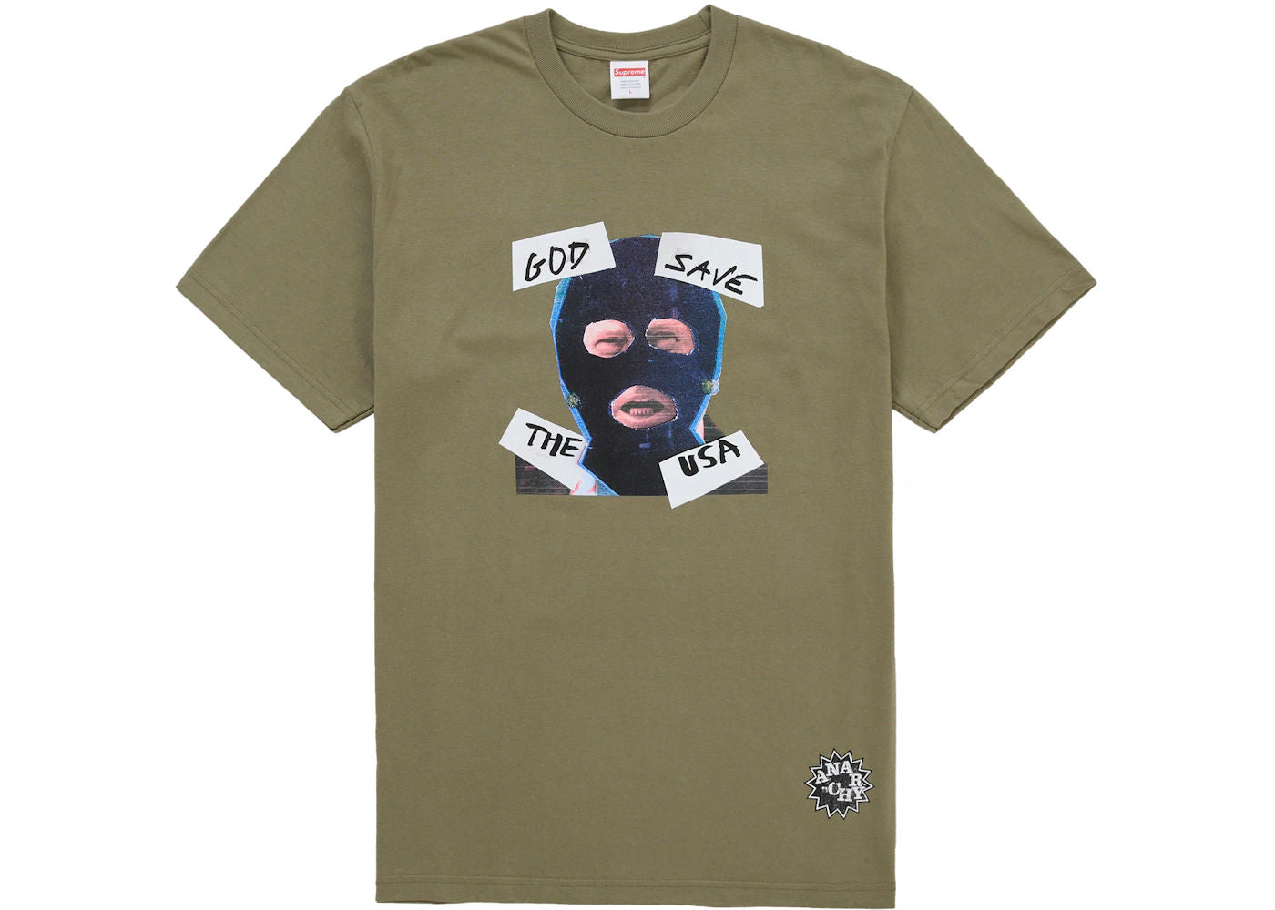 Supreme God Save Us Tee Light Olive