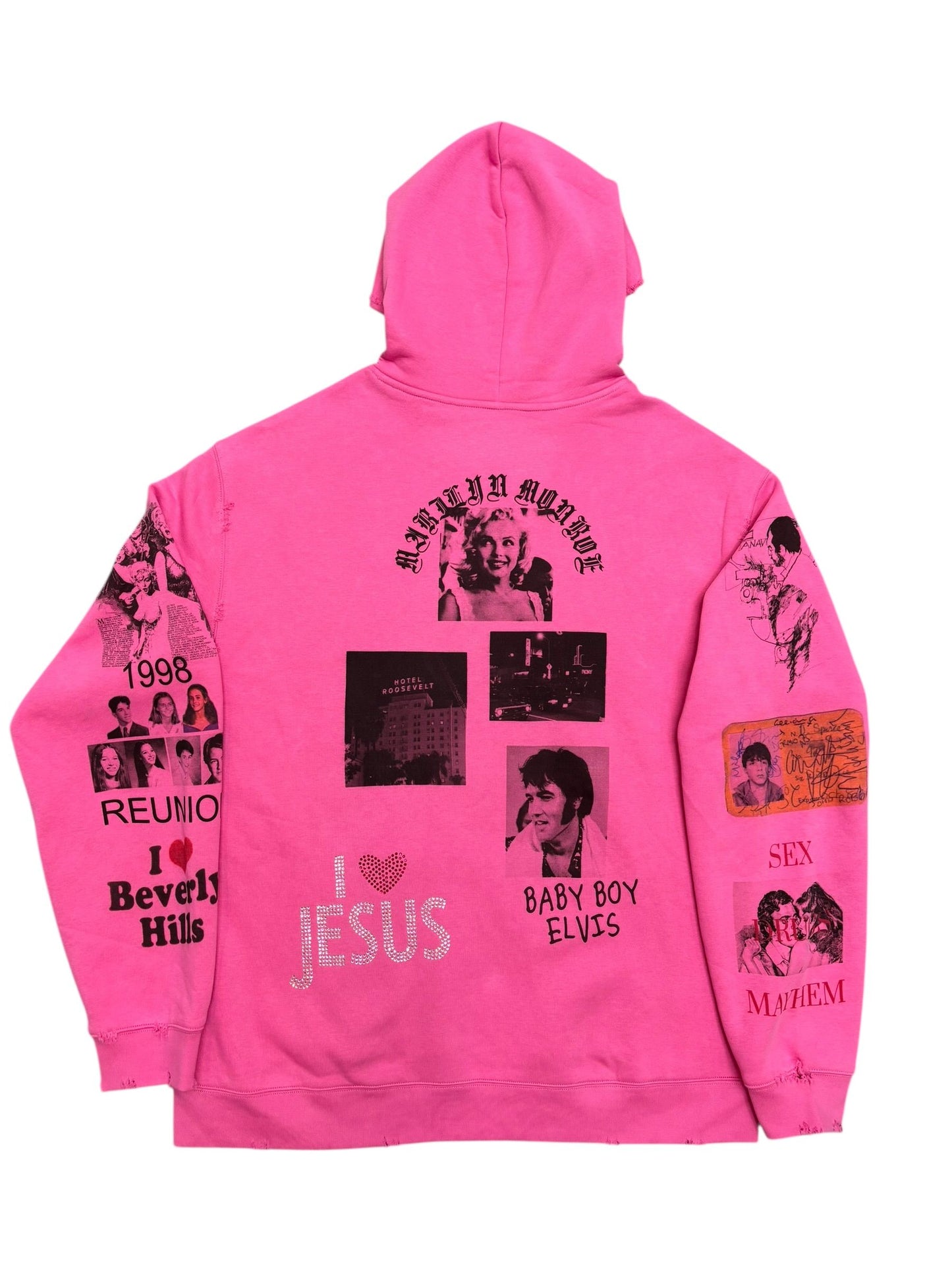 Amis Et Fleurs Pink 1998 Beverly Hills Hoodie
