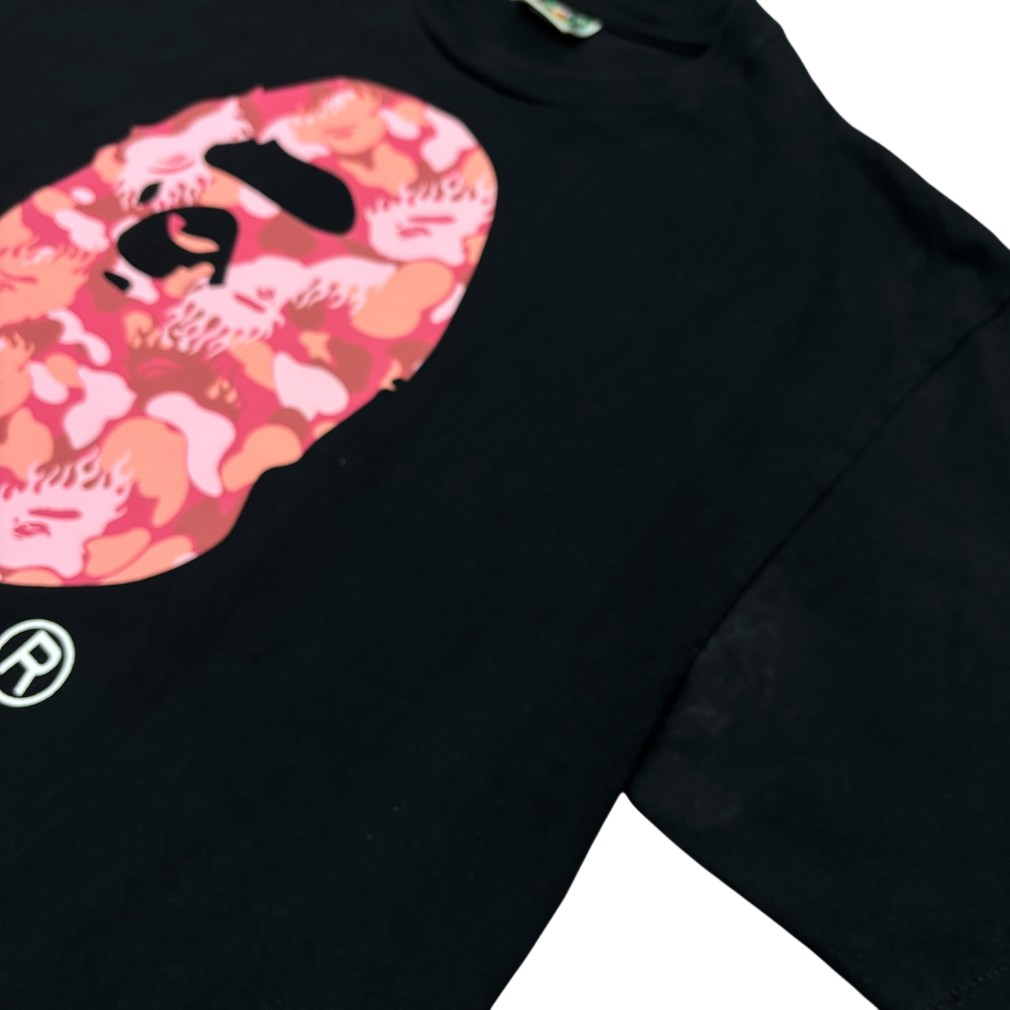 Bape Pink Flame Camo Tee Black - Used/Worn