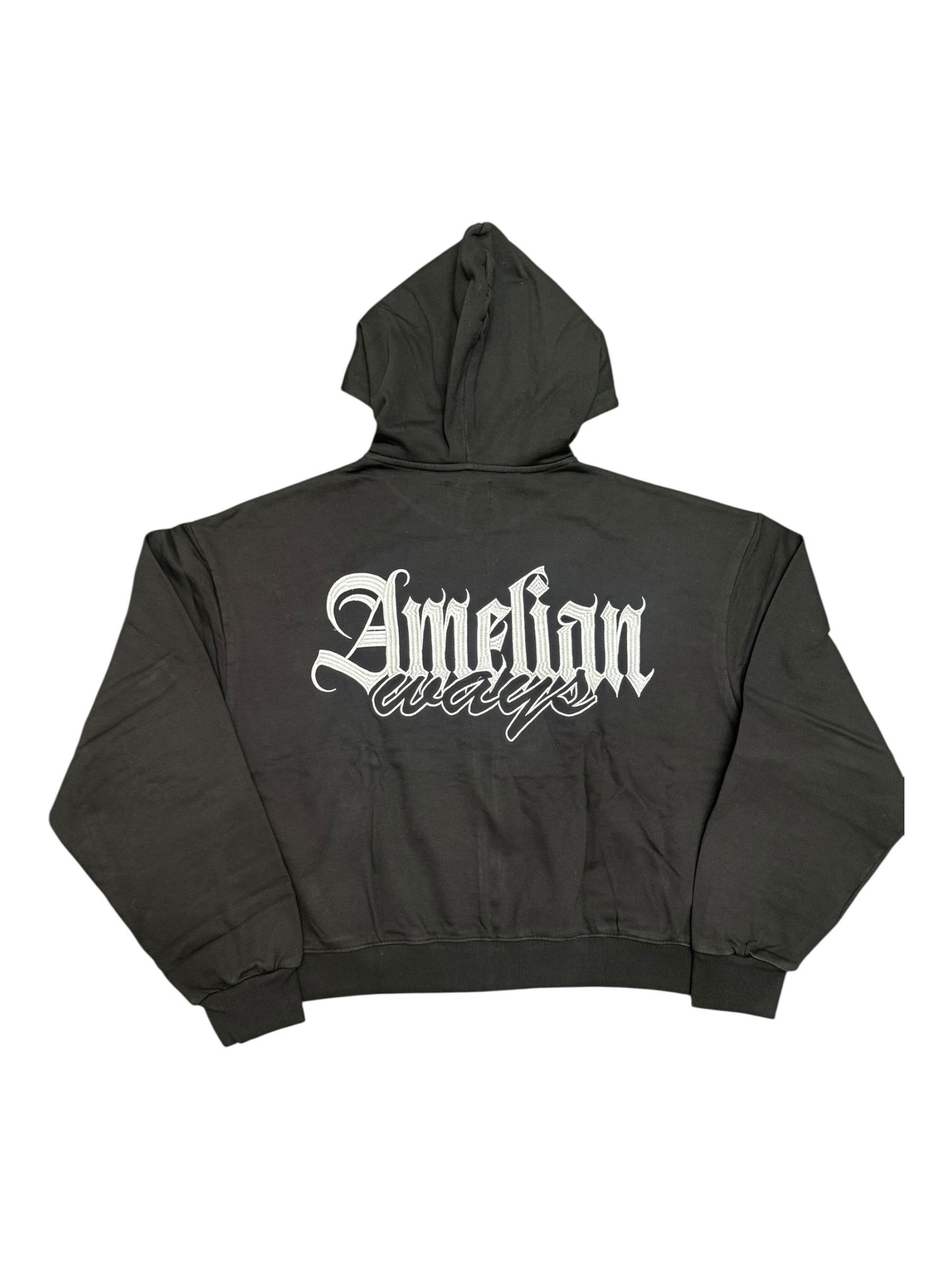 Amelian Ways Black Sweatsuit Zip Up Hoodie