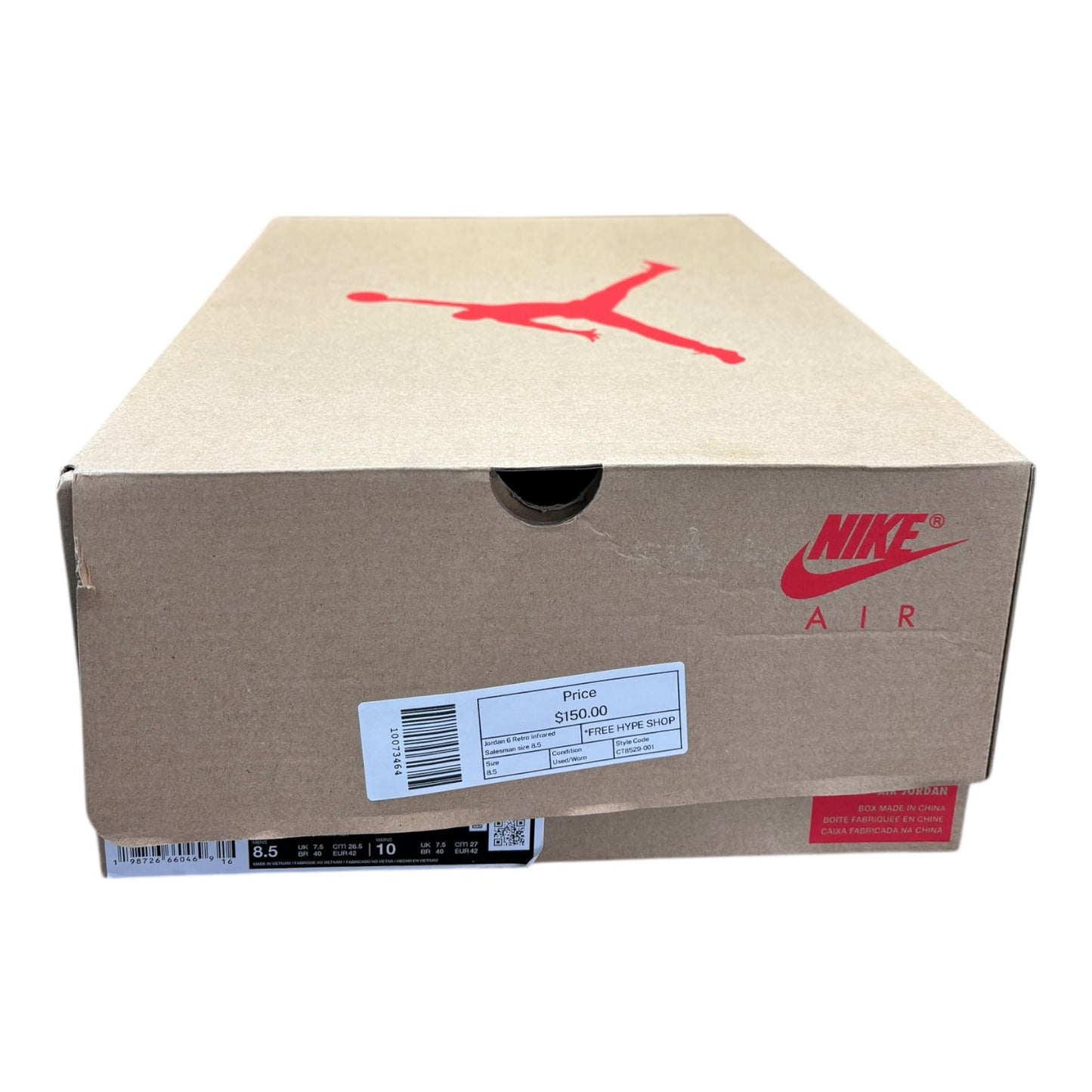 Jordan 6 Retro Infrared Salesman size 8.5 - Used/Worn