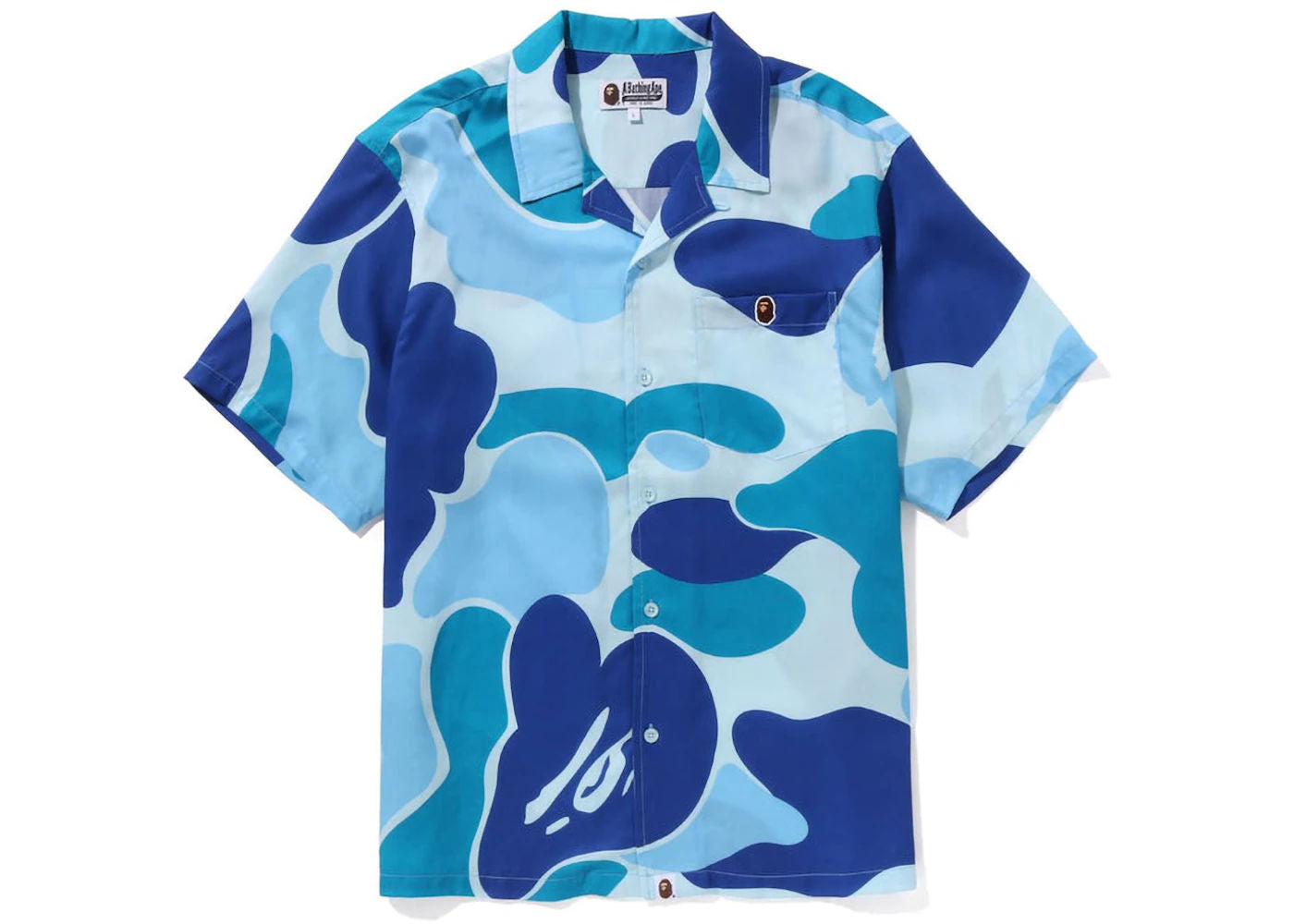 BAPE ABC Camo Open Collar Shirt Blue