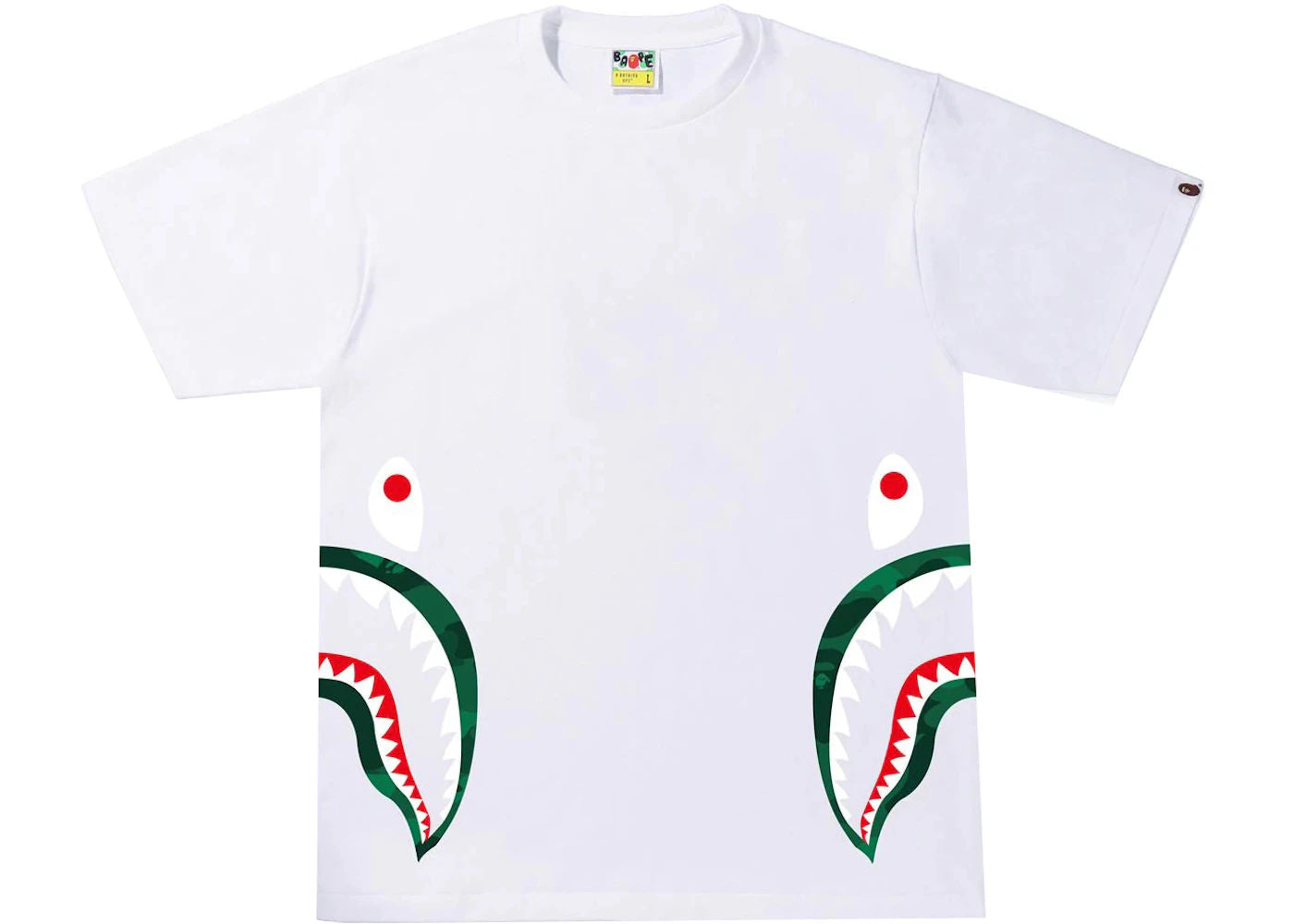 BAPE Color Camo Side Shark Tee White/Green