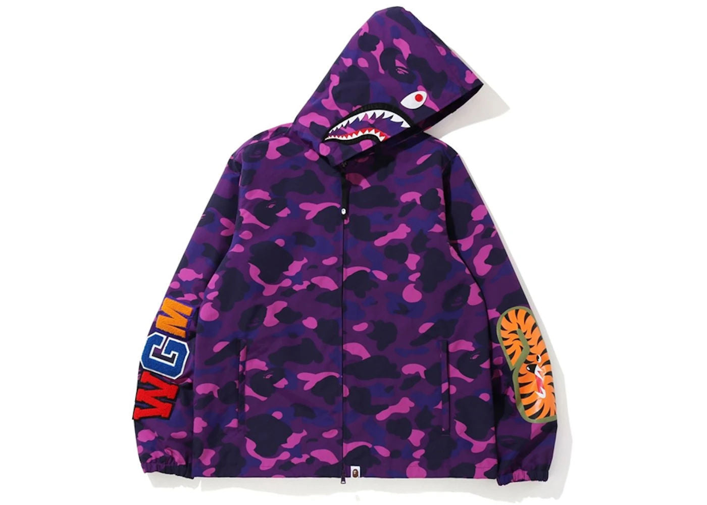BAPE Color Camo WGM Shark Hoodie Jacket Purple - Used/Worn