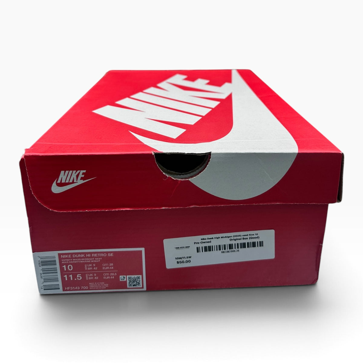 Nike Dunk High Michigan (2025) used Size 10