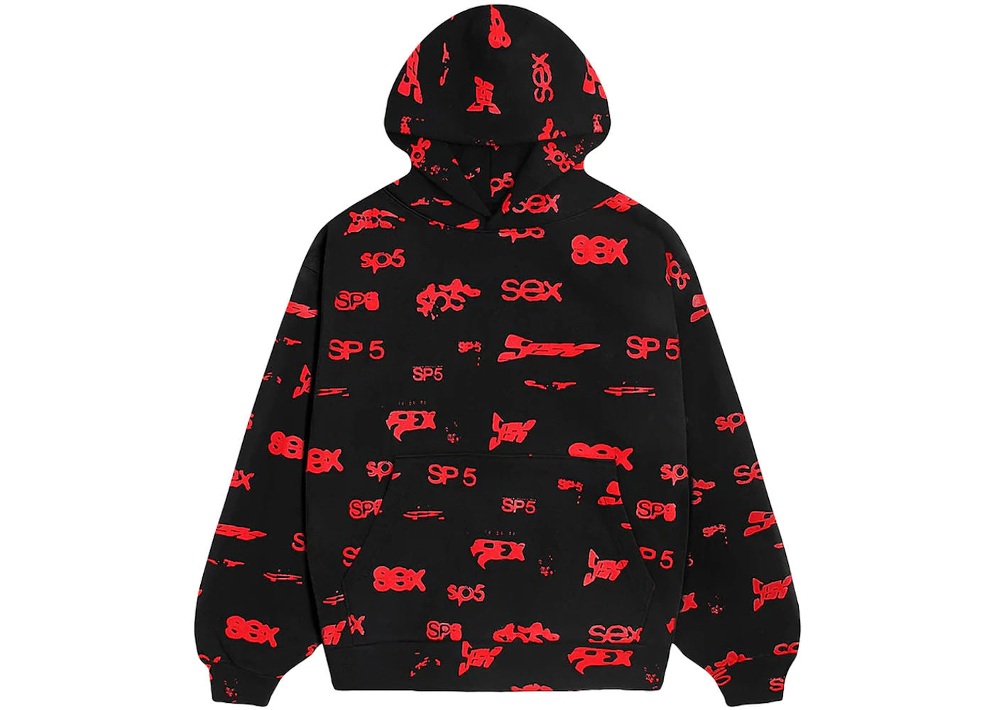 Sp5der Sex AOP Hoodie Black - new with tags
