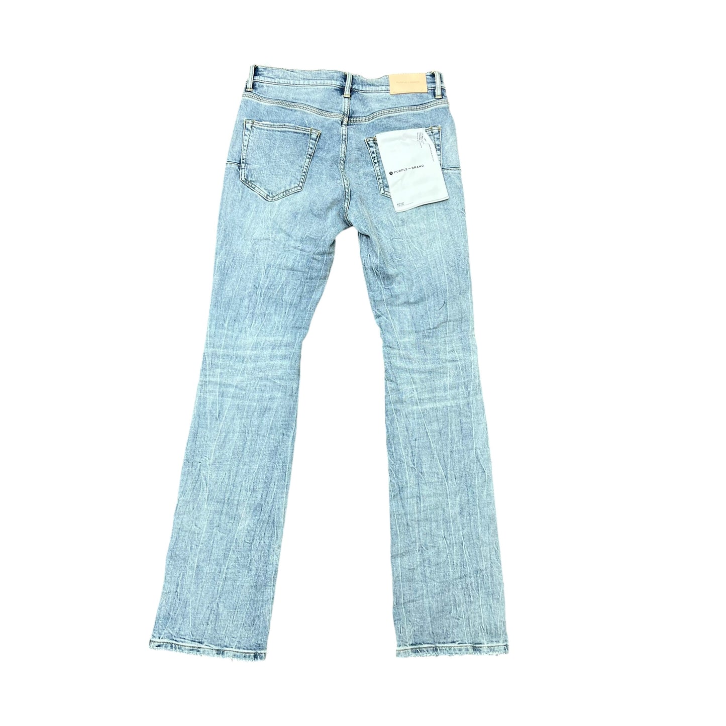 purple brand p004 light indigo knee blowout jeans