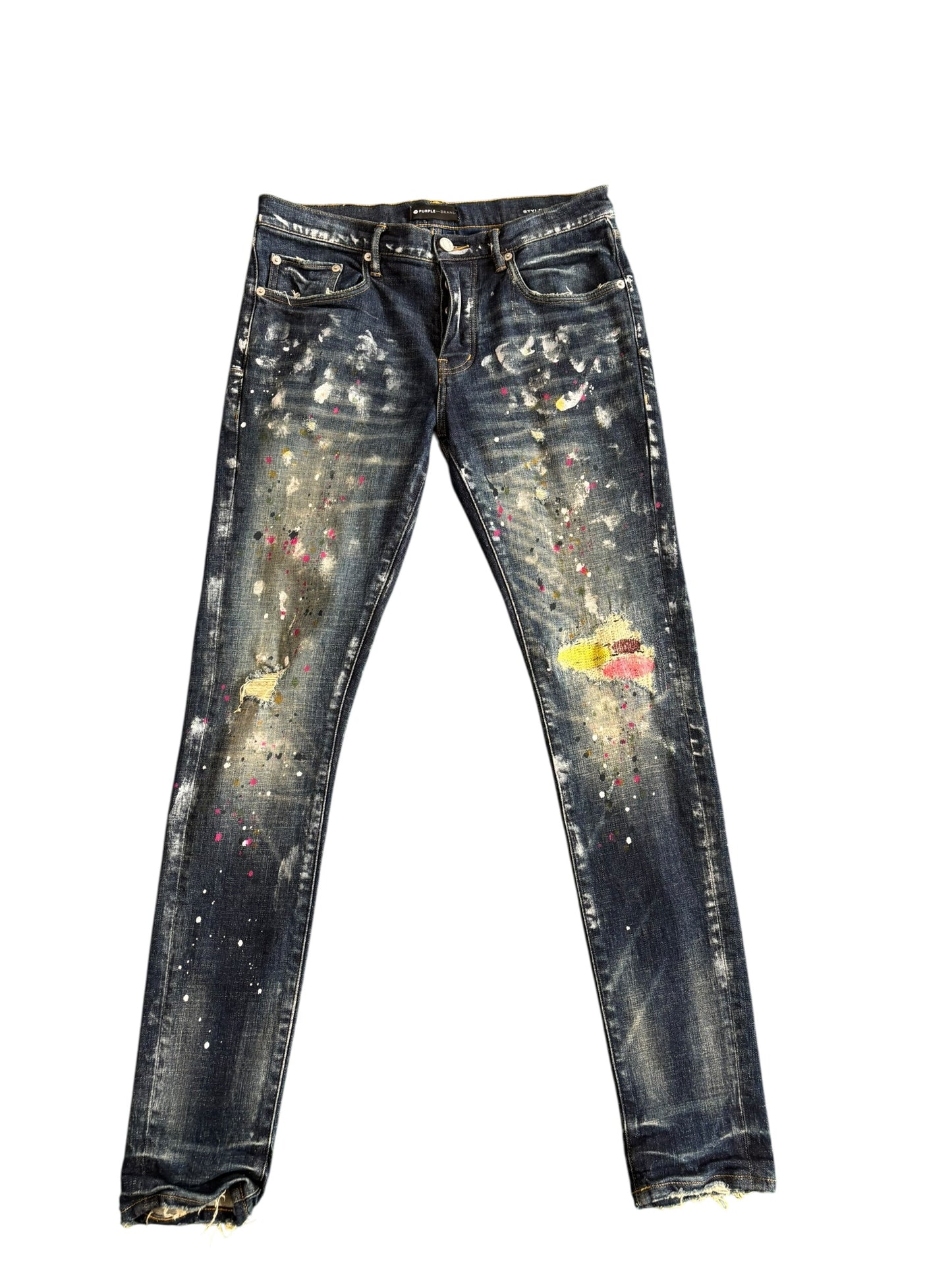 Purple Brand Paint Splatter All Over Pant (P001) - Used/Worn