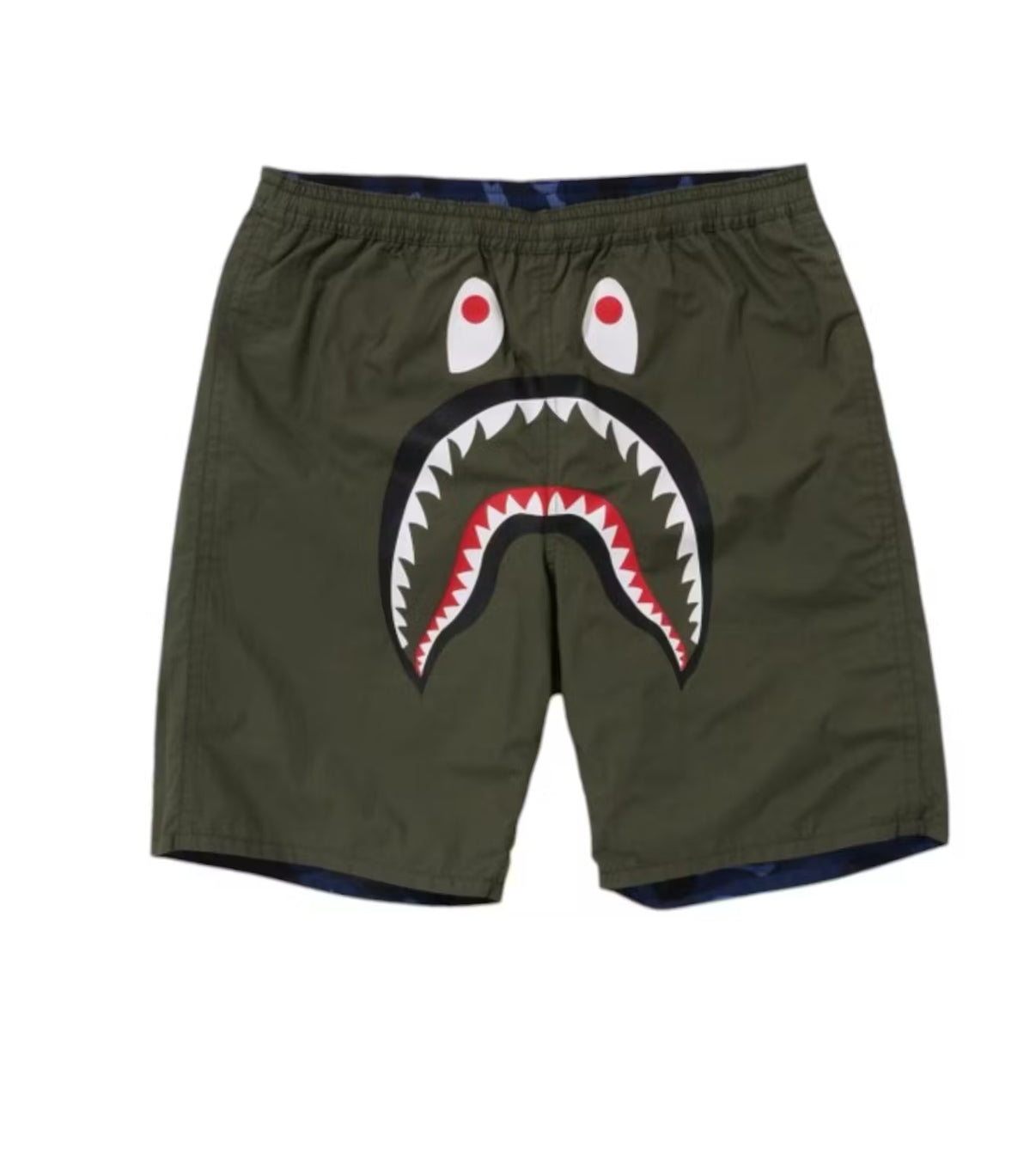 bape reversible blue color camo shark shorts