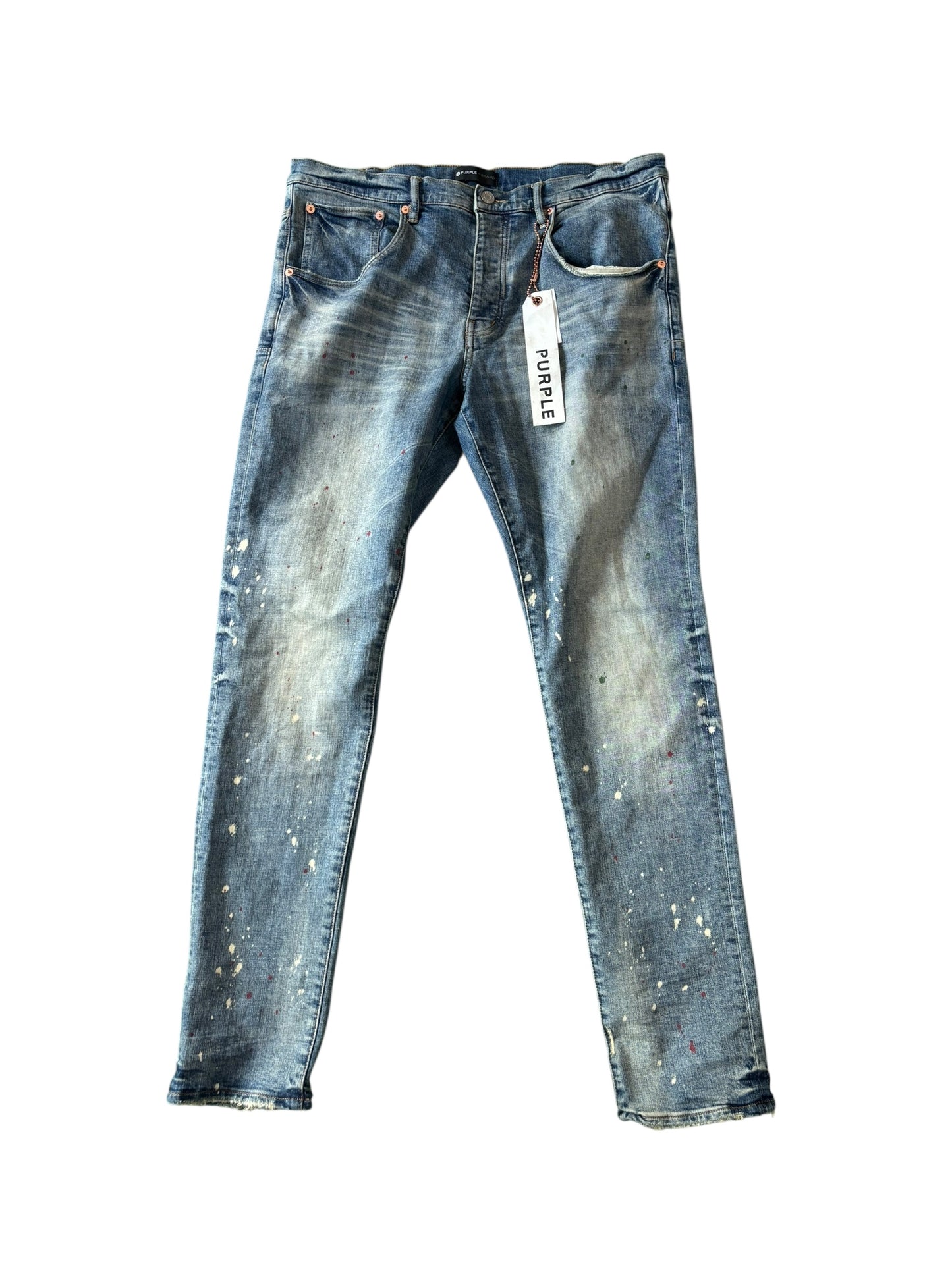 Purple 800080 Paint Splatter Jeans - Used/Worn
