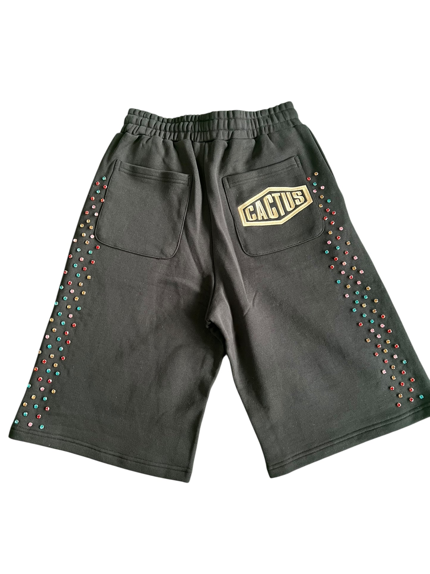 AZVA Studios Crystal Cactus Sweat Short Black
