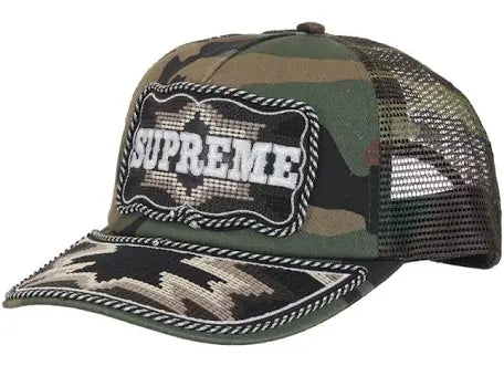 Supreme Western Embroidered Mesh Back 5-Panel Woodland Camo - new with tags