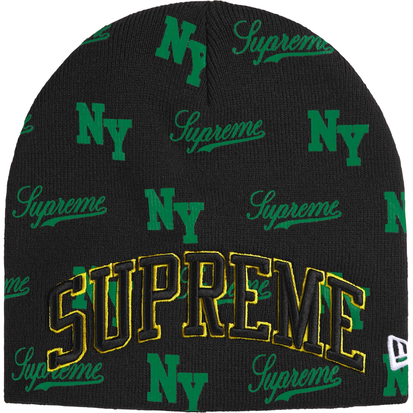 Supreme New Era Monogram Beanie Black - new with tags