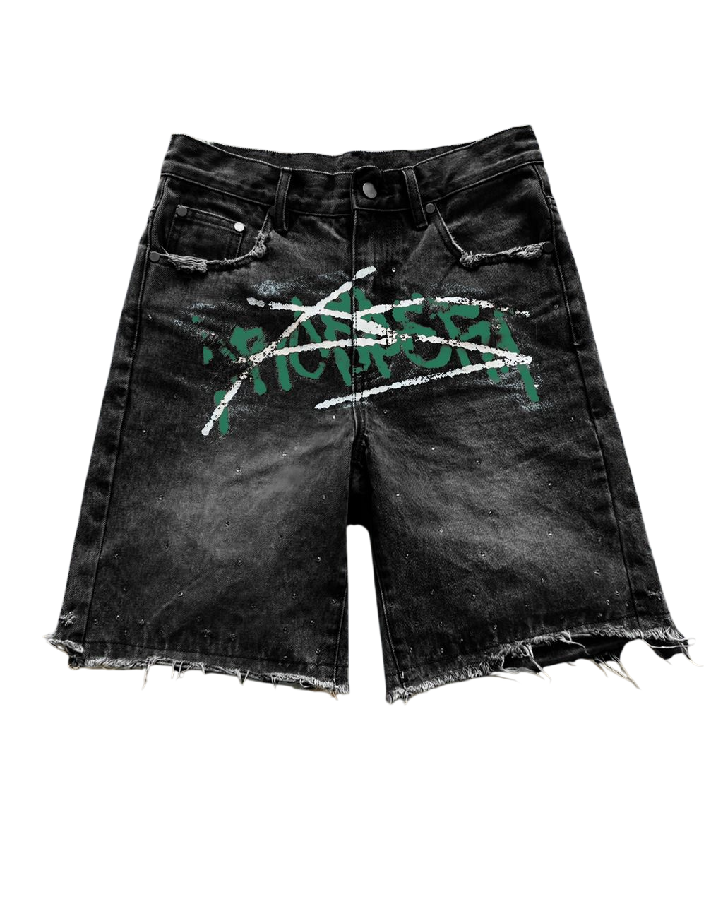 Prospera Black/Green Graffiti Jorts