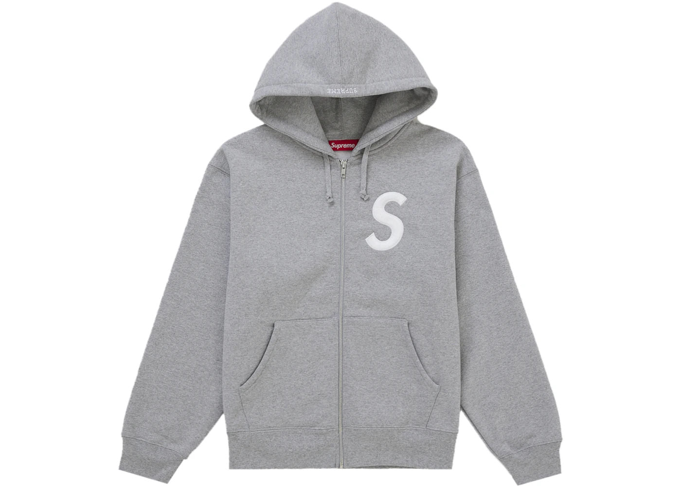 Supreme S Logo Zip Up Hooded Sweatshirt (FW25) Heather Grey