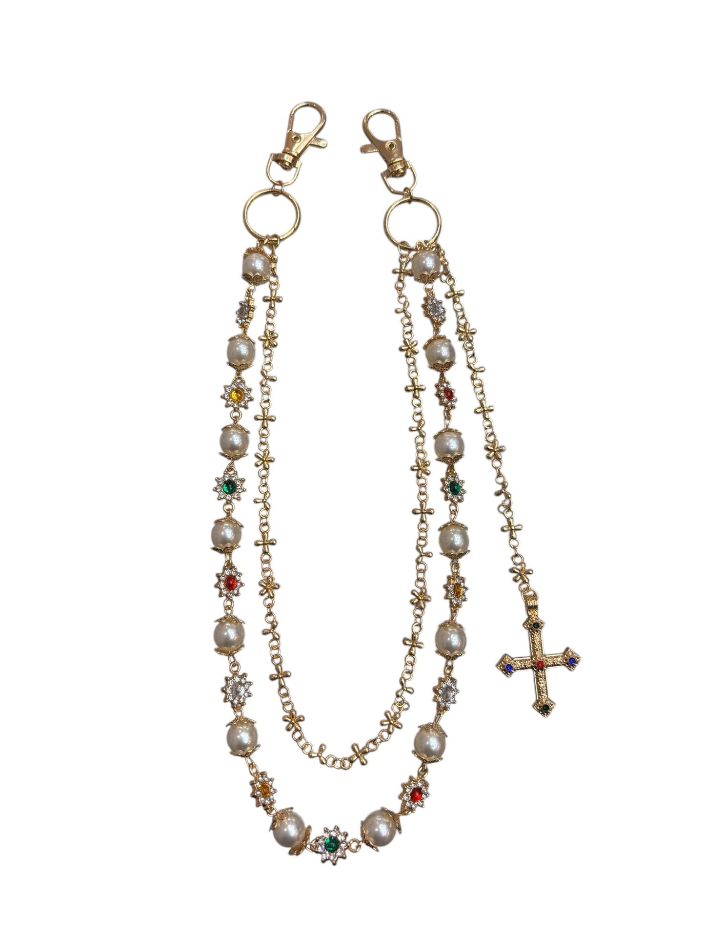 Stars gemstone gold wallet chain