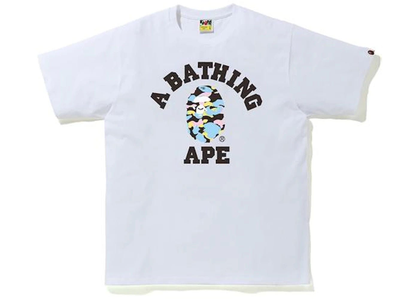 BAPE New Multi Camo College Tee White - new with tags