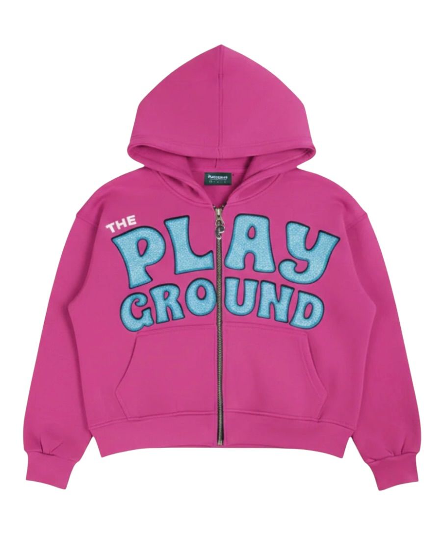 The Playground Pink Nostalgia Zip Up Hoodie
