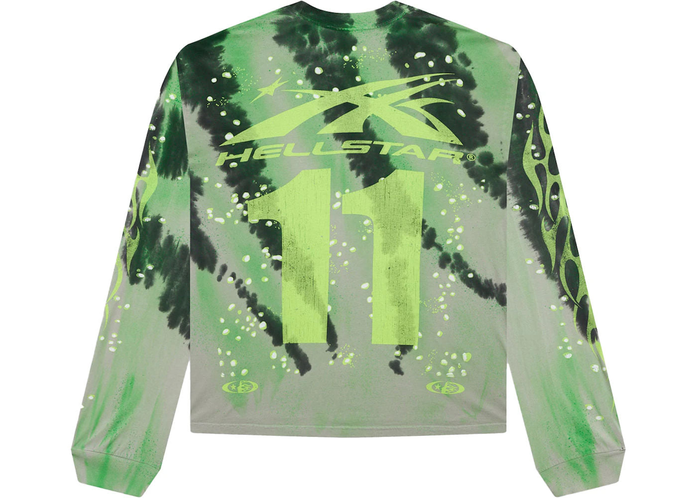 Hellstar Tye-Dye Moto Longsleeve Green - Used/Worn