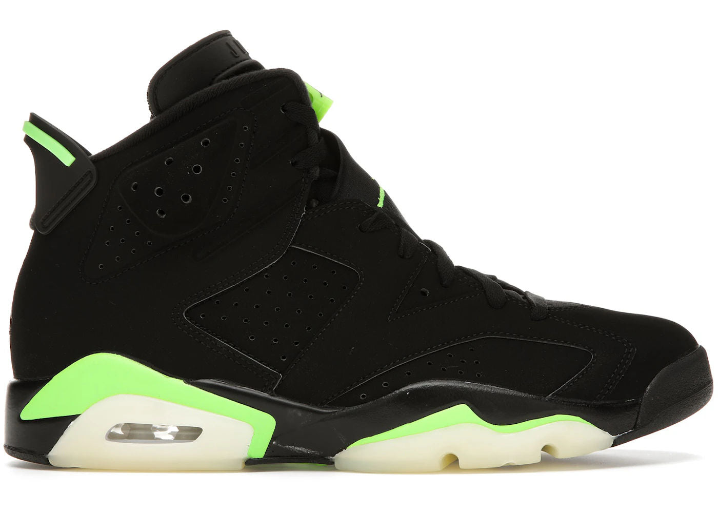 Jordan 6 Retro Electric Green (Custom Black Out Bottoms) - Used / rep box