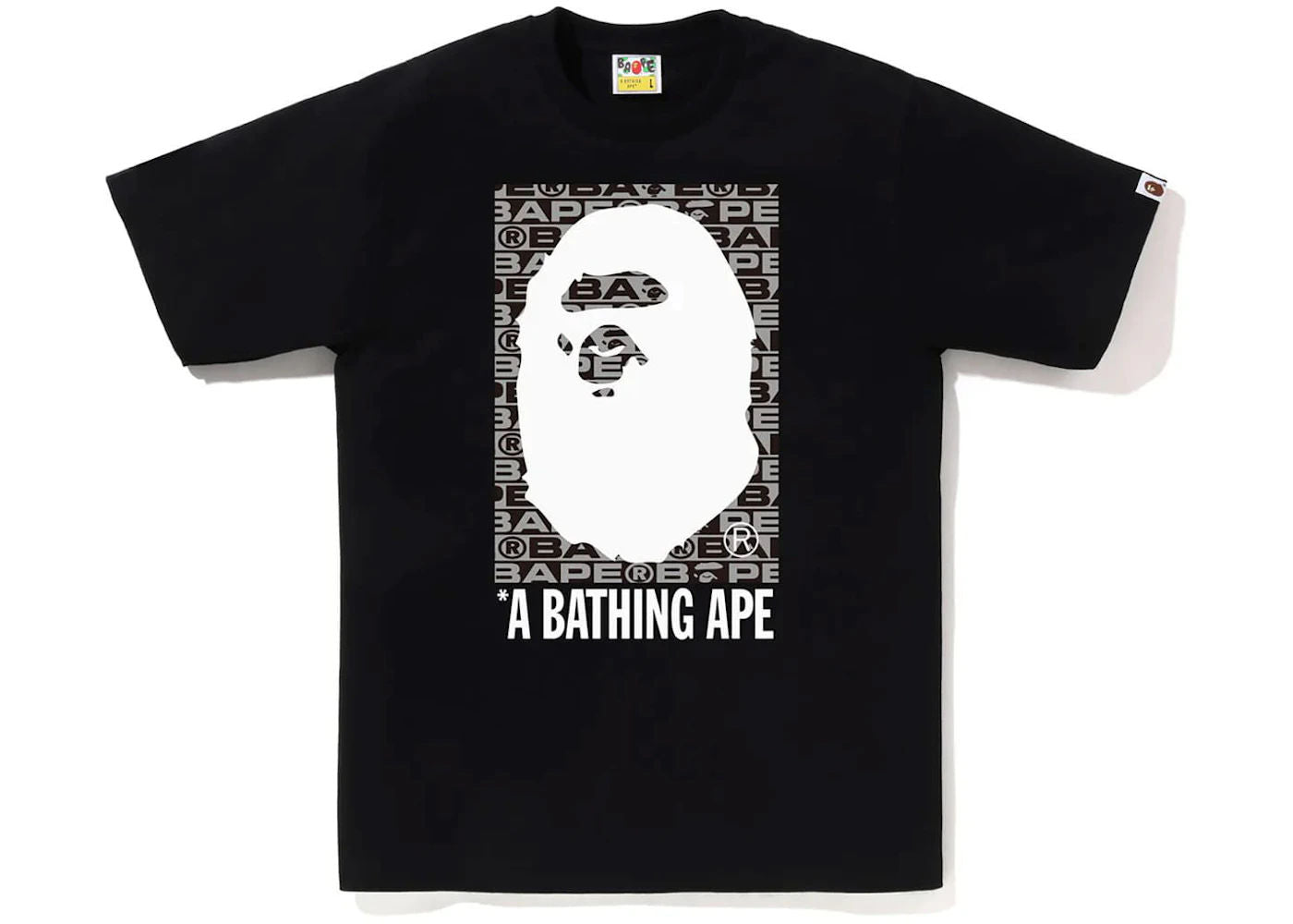 BAPE Lux Sport Pattern Box Ape Head Tee Black