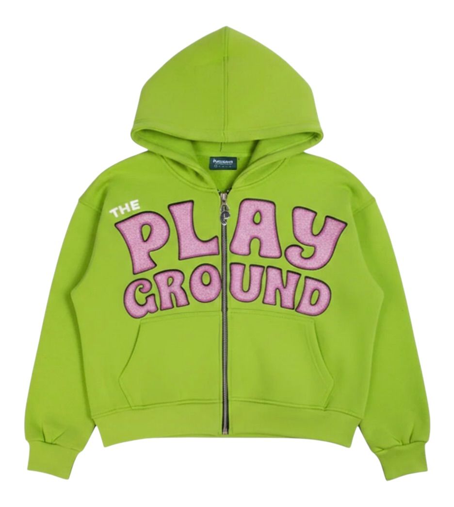 The Playground Green Nostalgia Zip Up