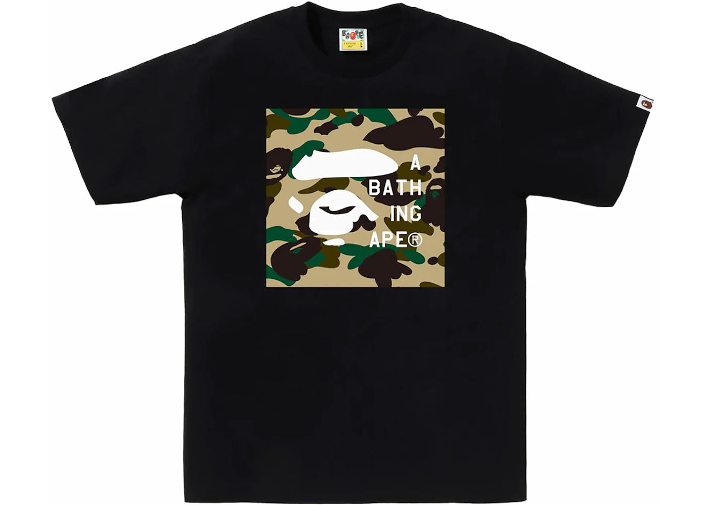 BAPE 1st Camo Face Tag Logo Tee Black