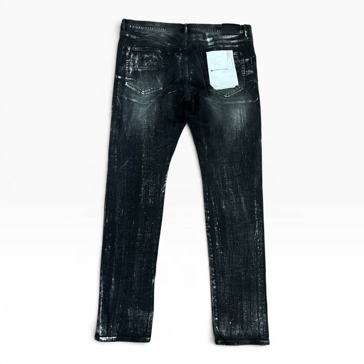 Purple brand p0001 low rise skinny jeans black wash Metalic silver