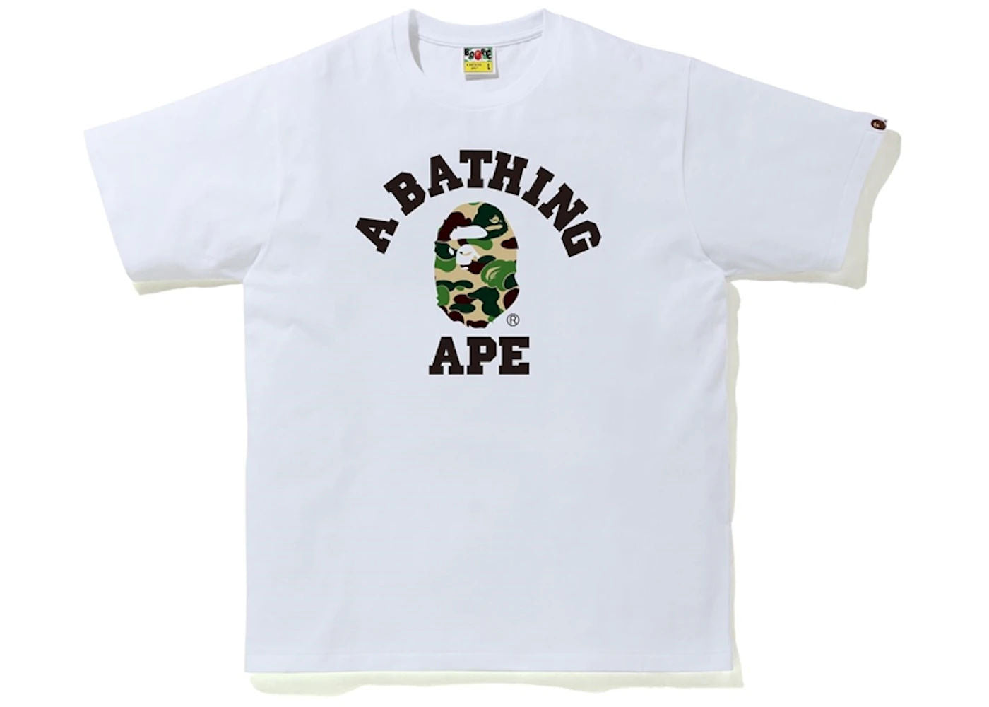 BAPE ABC Camo College Tee White/Green - New W/ Tags