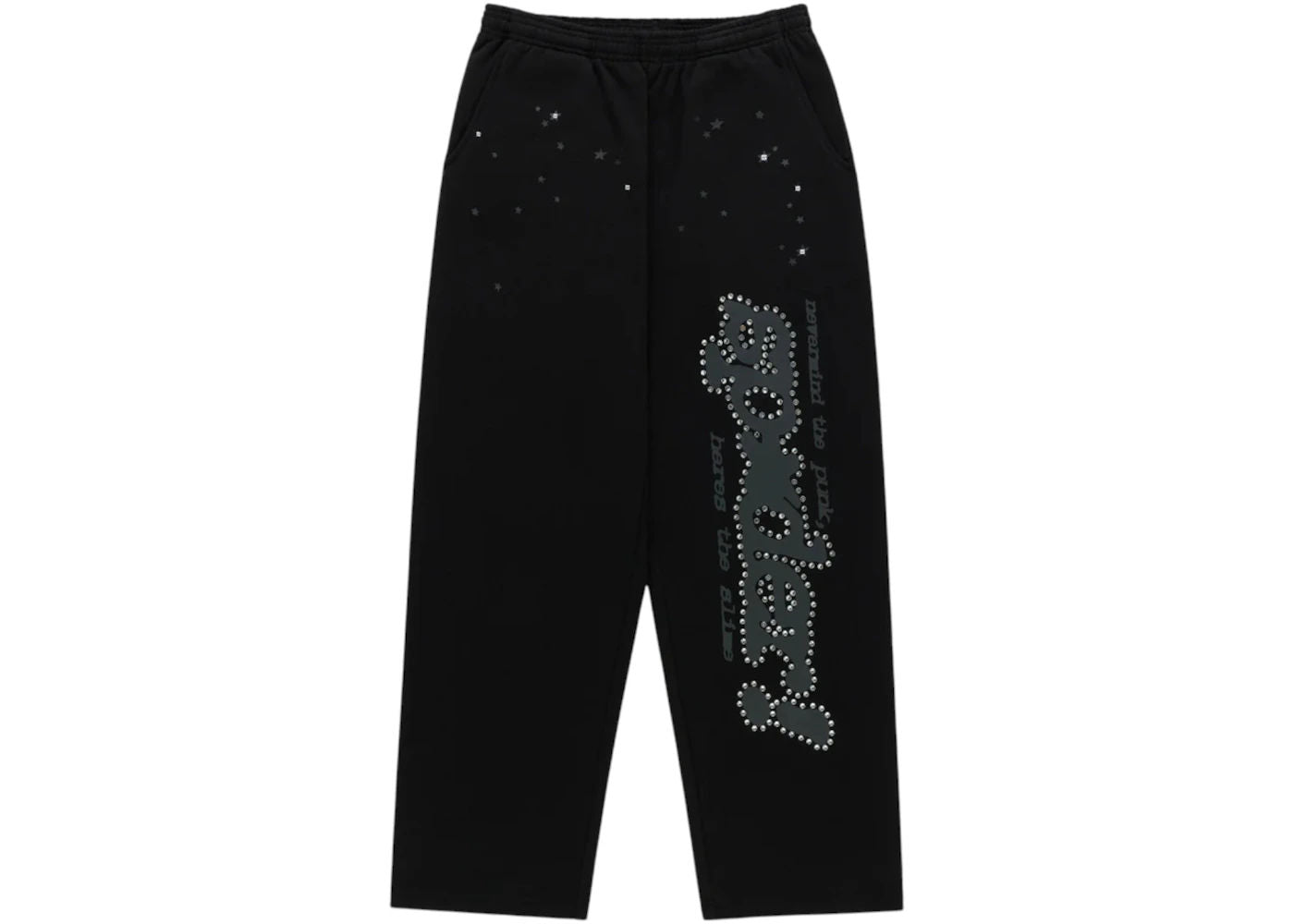 Sp5der Rhinestone Punk V2 Sweatpant Black - Used/Worn
