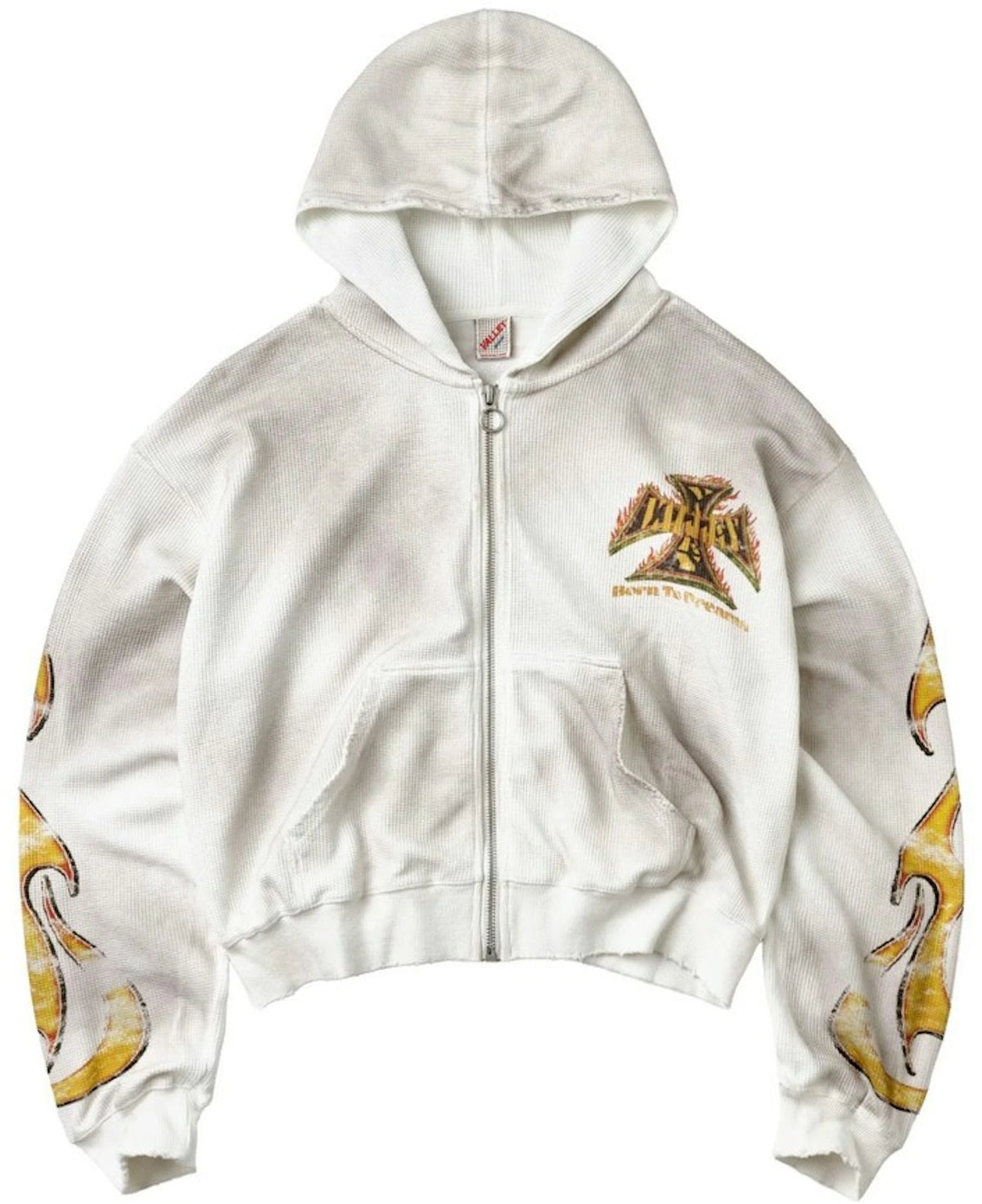 Vale Forever Reborn Waffle Zip Up Washed White