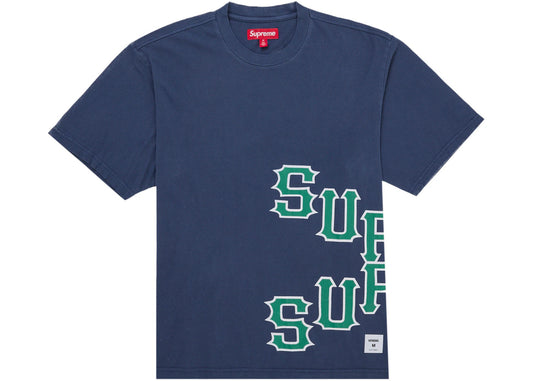 Supreme Cracked Spellout S/S Top Washed Navy