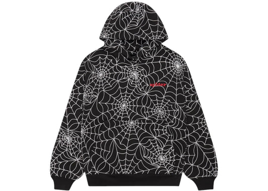 Sp5der Embroidered AOP Hoodie Black