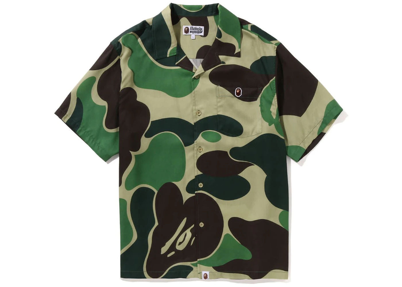 BAPE ABC Camo Open Collar Shirt Green