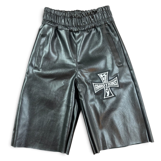 Krazy Ambitions OG Logo Leather Shorts