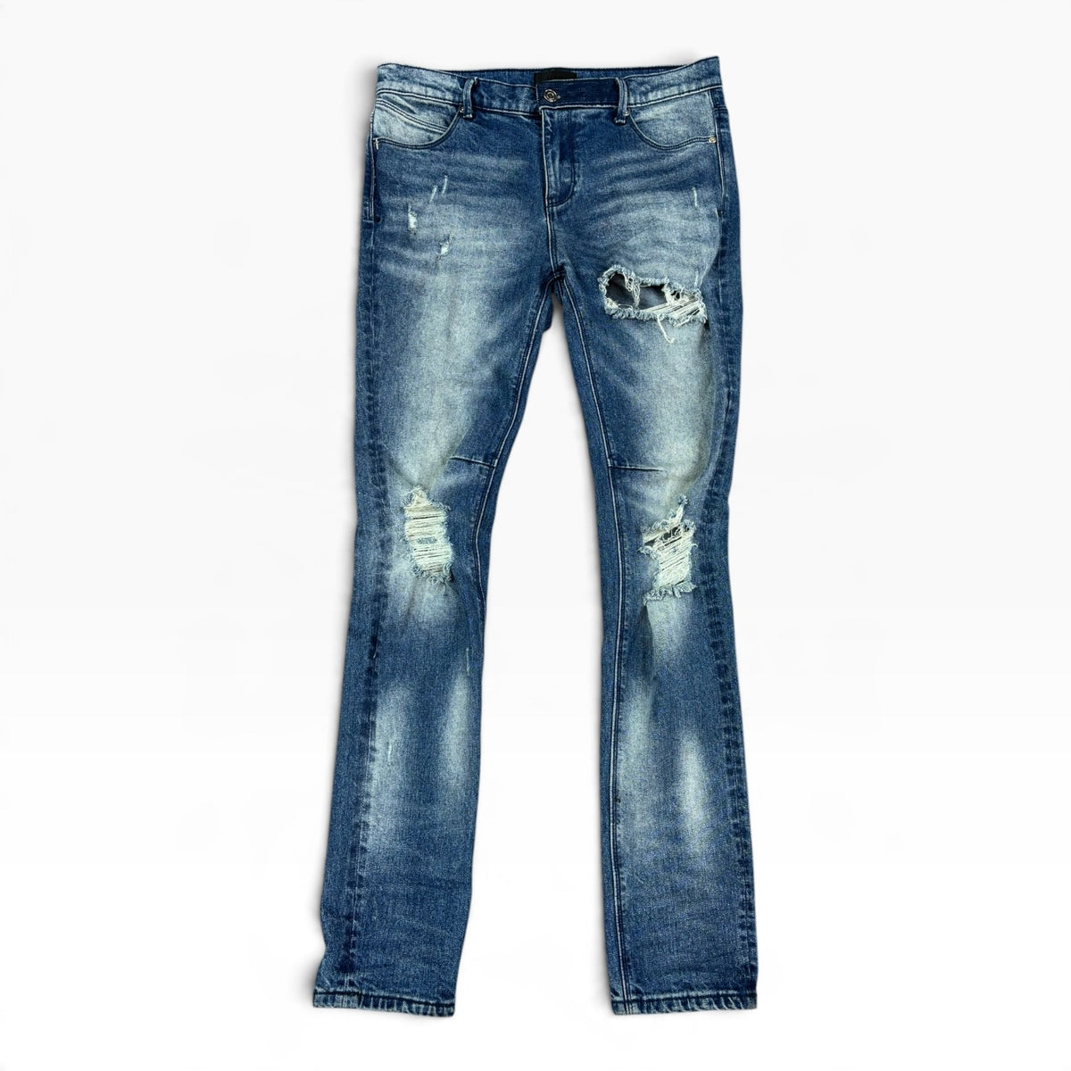 RTA Men's Clayton Distressed med wash jeans