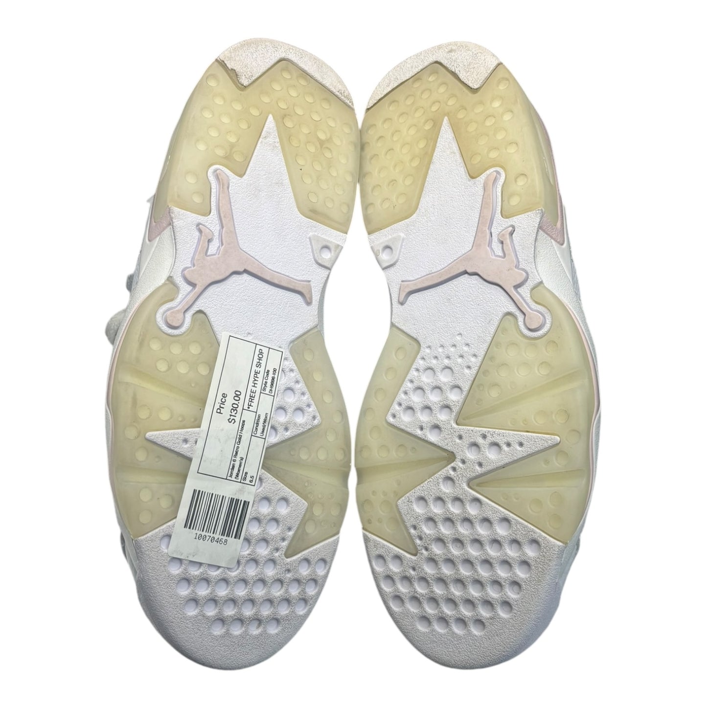 Jordan 6 Retro Gold Hoops (Women's) szie 6.5M - Used/Worn