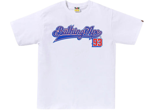 BAPE Baseball Logo Tee White/Blue - new with tags