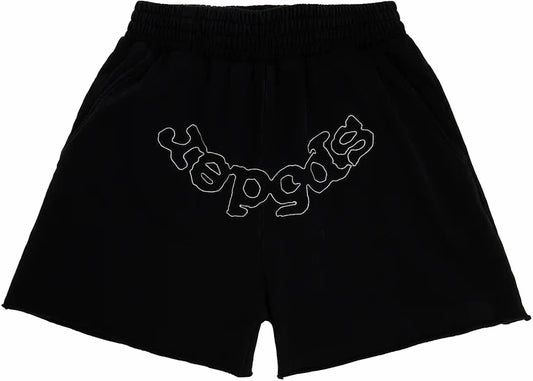 Sp5der OG Logo Embroidered Sweatshort Black