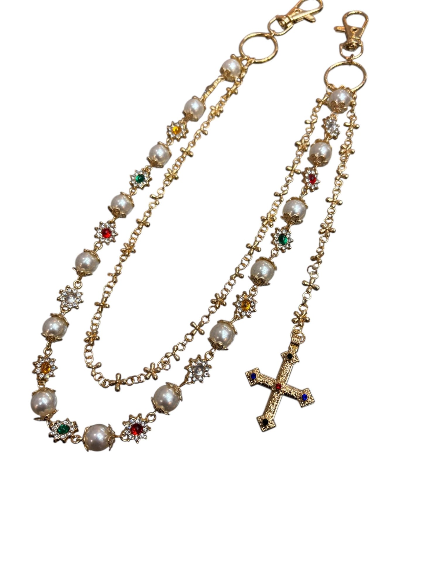 Stars gemstone gold wallet chain