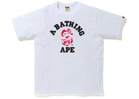 BAPE ABC Camo College Tee White/Pink