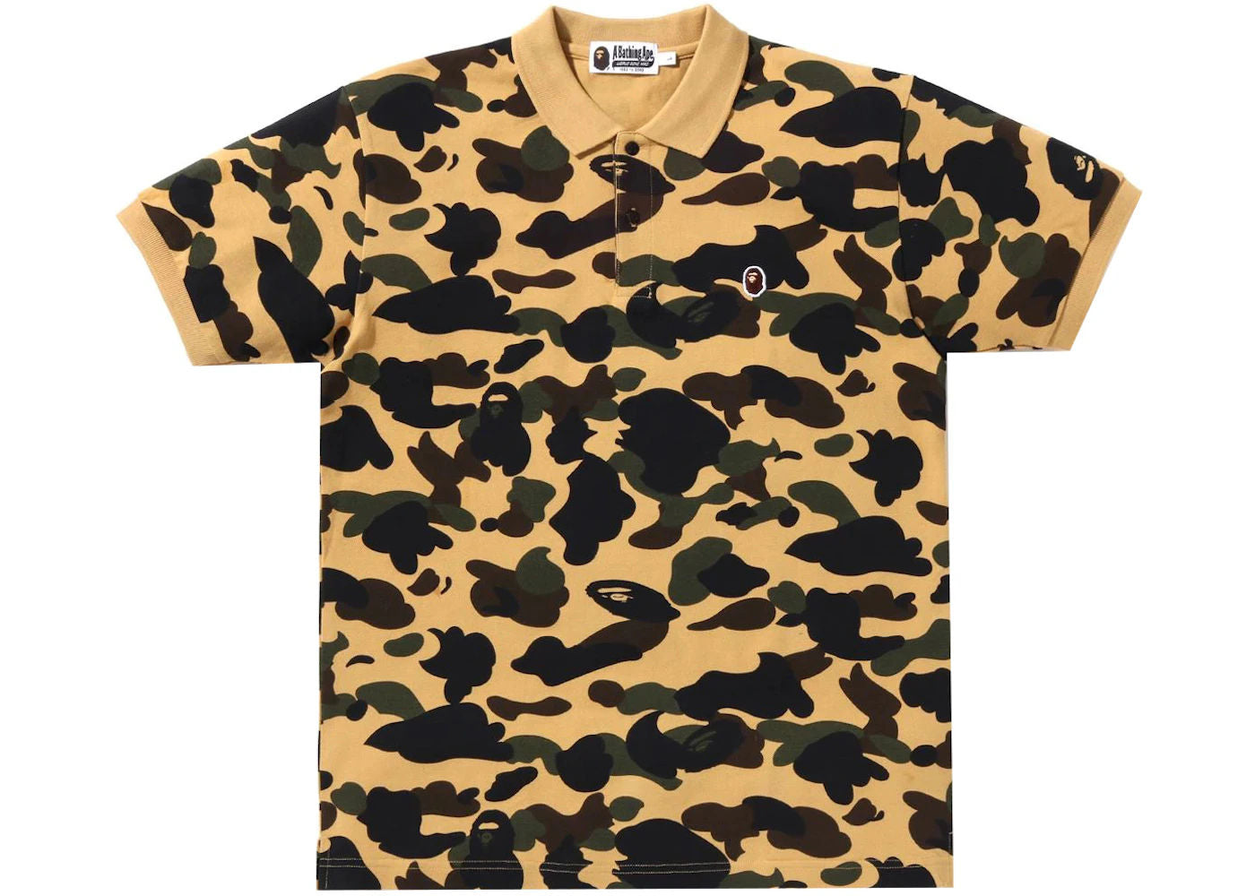 BAPE 1st Camo One Point Polo Yellow - Used/Worn