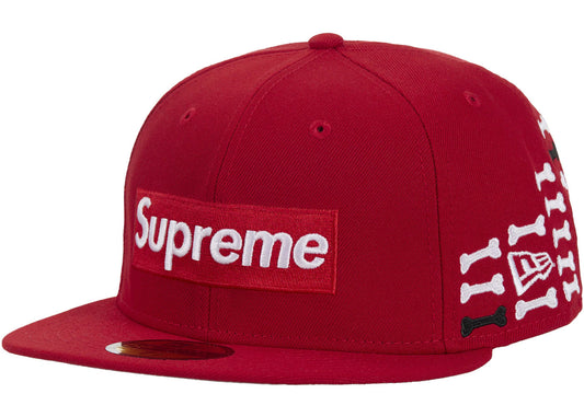 Supreme Bones Box Logo New Era 59Fifty Fitted Hat Red (7 1/2)