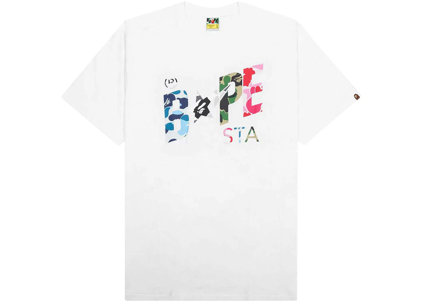 BAPE ABC Camo Crazy Bape Sta Logo Tee White