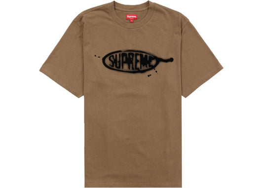 Supreme Ink Blot S/S Top Olive Brown size M - Used/Worn