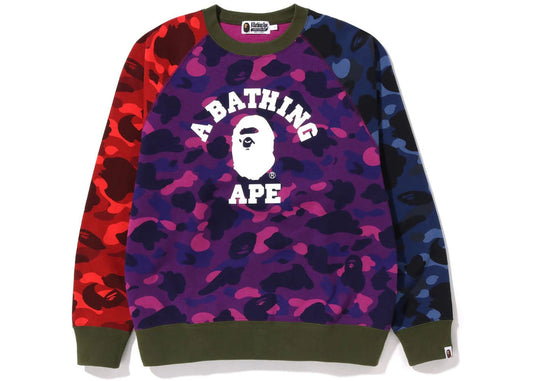 BAPE Crazy Camo Relaxed Fit College Crewneck Multicolor