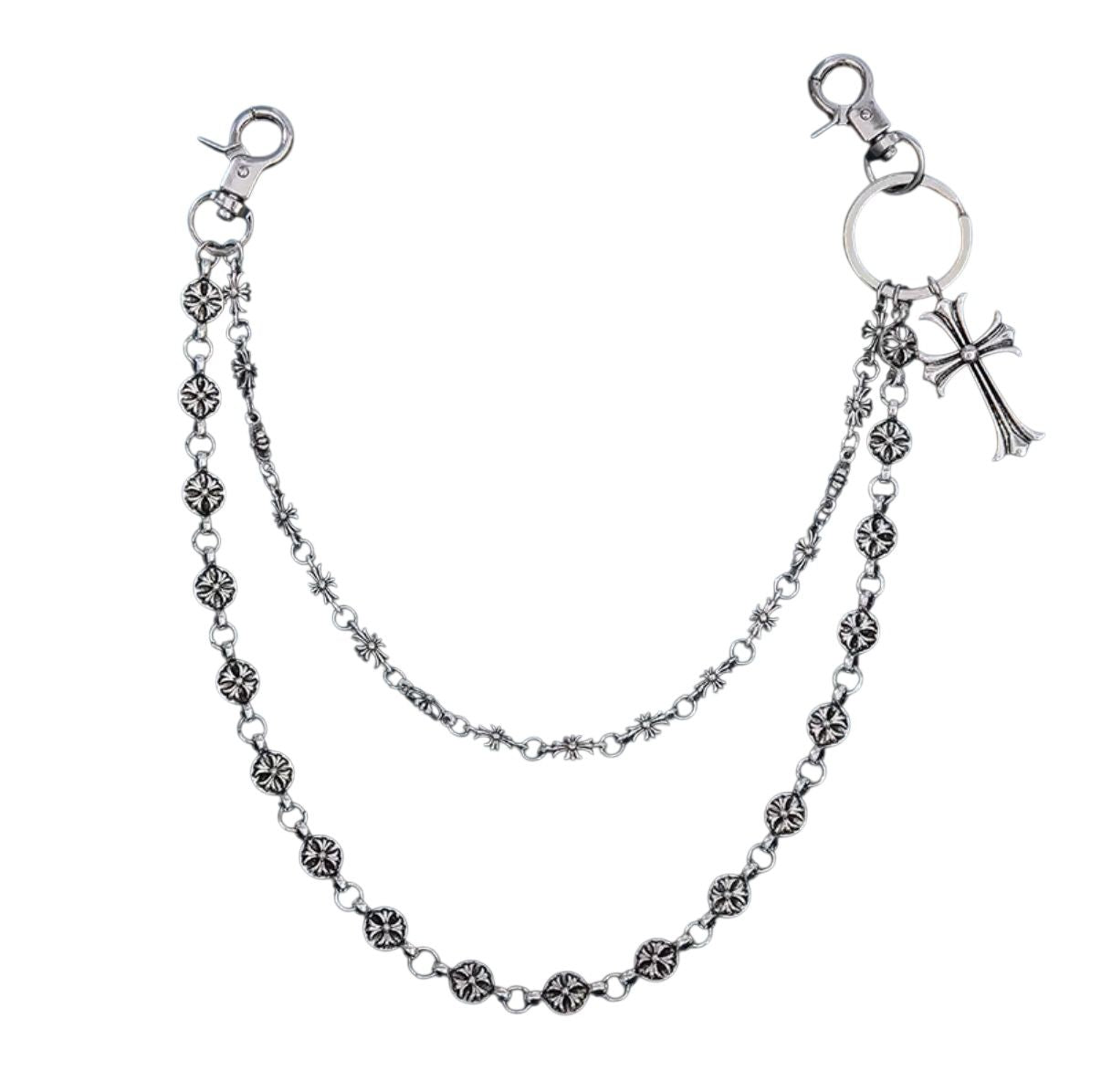 Crosses silver wallet chain
